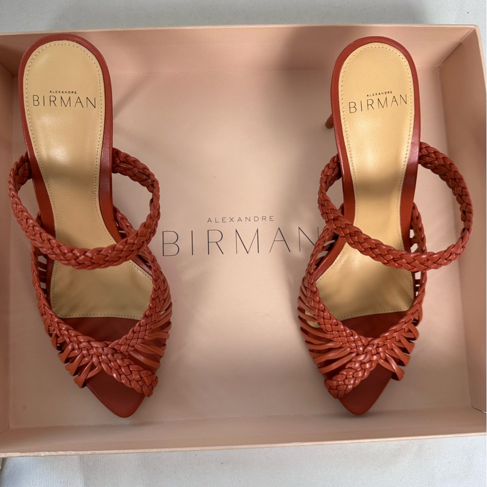 ALEXANDRE BIRMAN Birman Agatha Mule Nappa Kiss Guava Heels - Picture 5 of 14